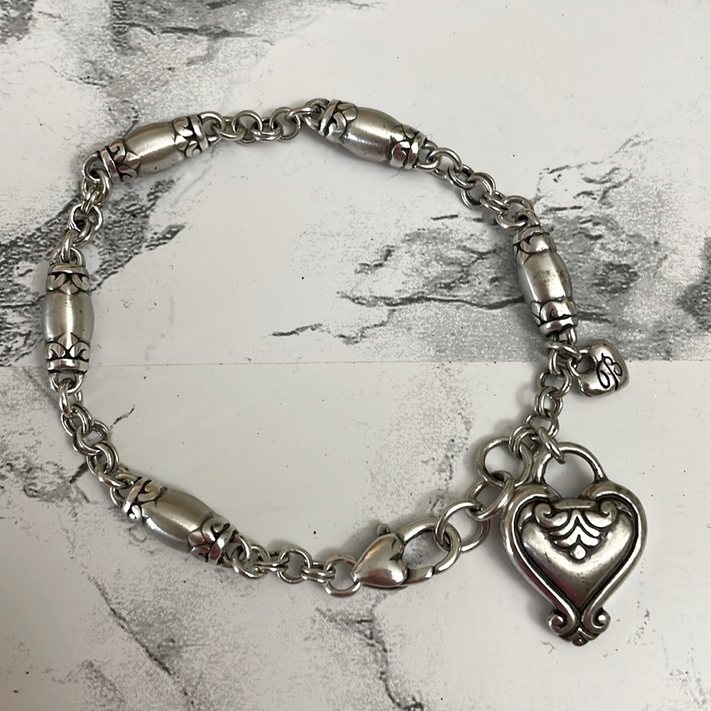 Brighton Blaire Brushed Silver Charm Heart Bracelet